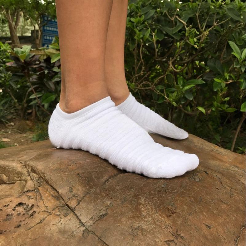 5 Pairs of Caterpillar Men's Short Socks Solid Colour Shallow Towel Thickened Sweat Breathable Sports Socks Autumn Cotton Boat Socks