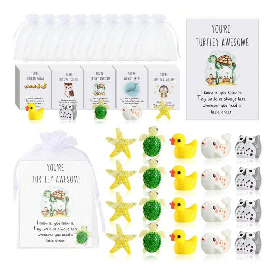 Employee Appreciation Gifts Bulk for Coworkers Funny Resin Animals with Thank You Cards Inspirational Office Pocket Gifts