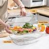 Chilled Serving Tray With Lid 4 Compartments Ice Cooling Platter Divided Fruit Tray For Party Snacks Seafood Salad Desserts