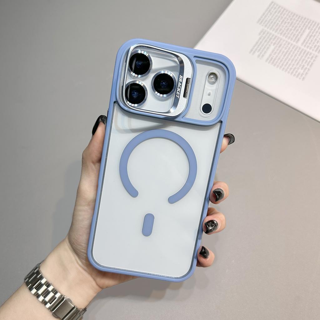 HD Transparent Magnetic Case For iPhone 17 Air 16 15 Plus14 13 12 11 17 Pro Max With Camera Glass Stand Wireless Charge Cover