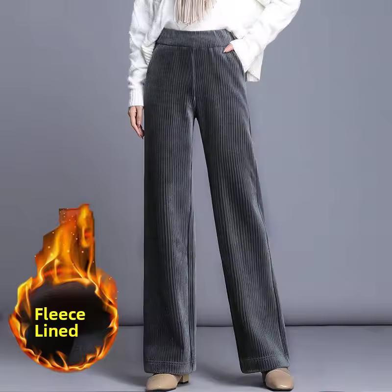 Herbst Winter Cord Weitbein Hose Damen Freizeithose Locker Gerade Geschnitten