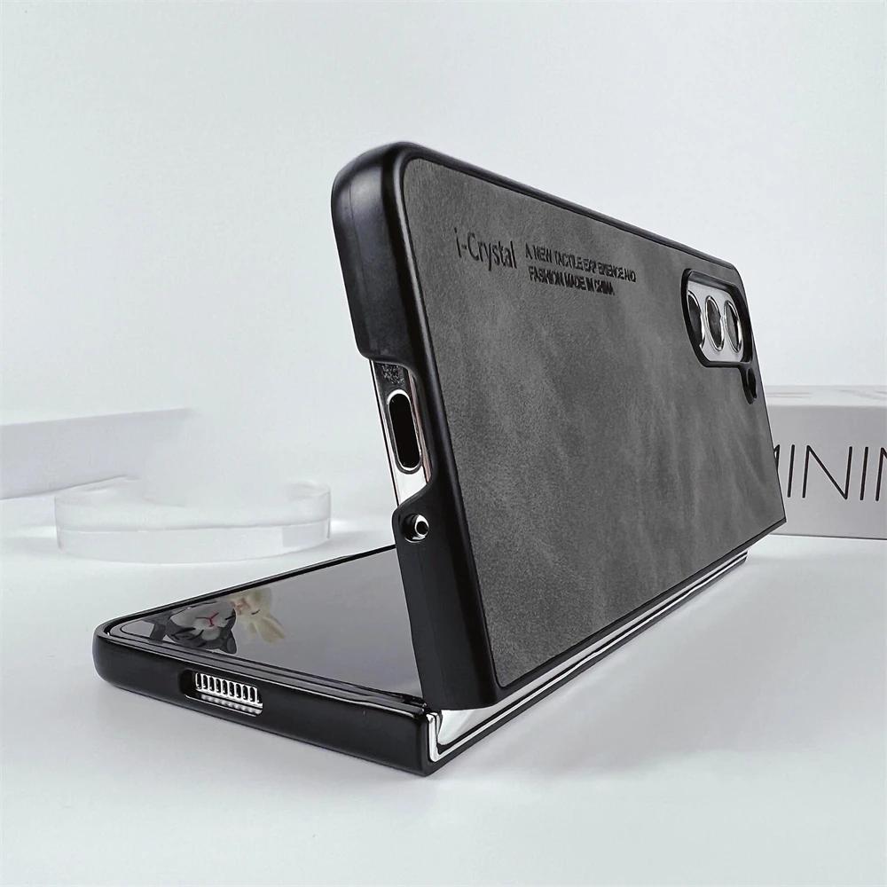 Premium Ultra Thin Sheepskin Leather Matte Case for Samsung Galaxy Z Fold 7 6 5 4 3 Lens Protect Shockproof Anti-Scratch Cover