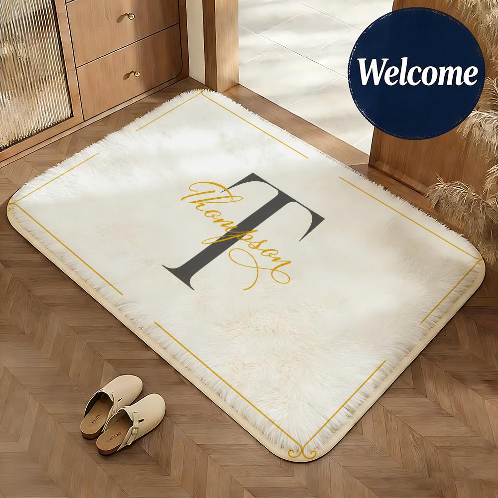 Family Initial Floor Mat Non-Slip Absorbent Doormat Bathroom Bedroom Home Decor Rug