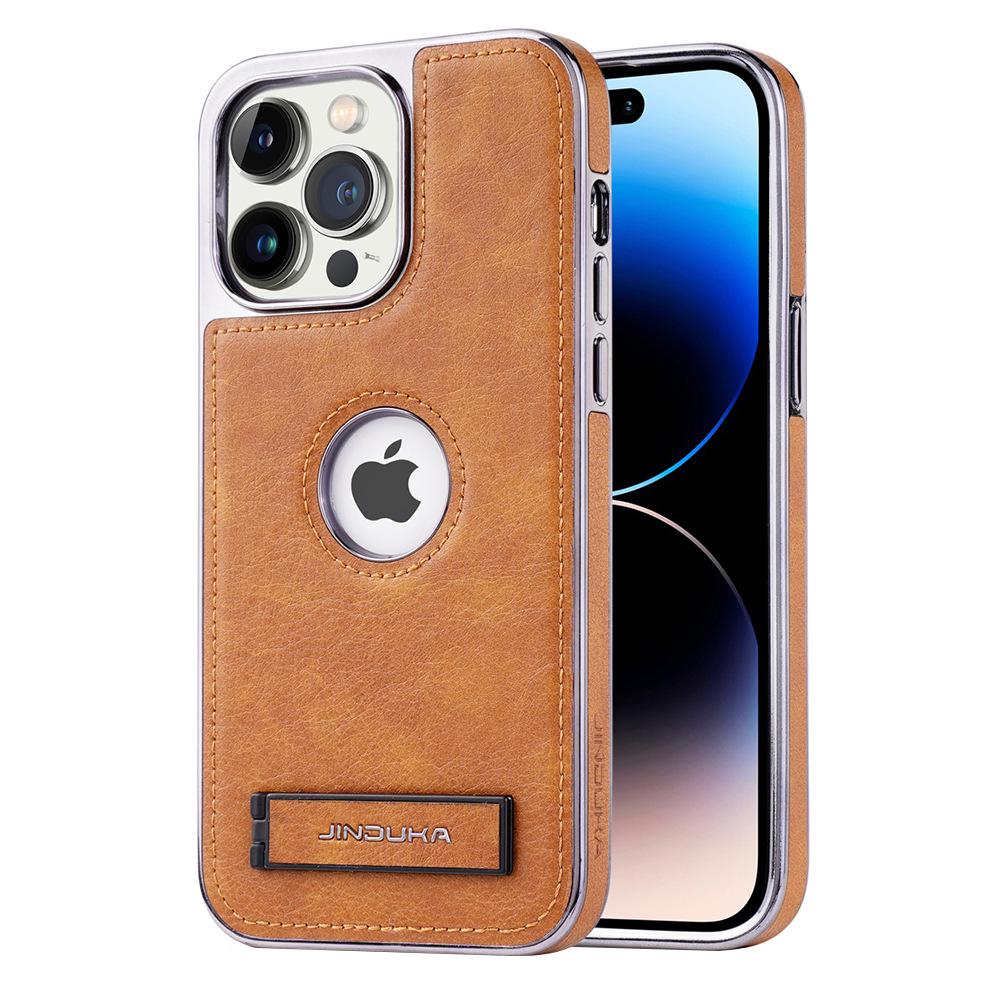 "Premium Leather Anti-fall Case for S24 Ultra 16 Pro Max, iPhone 16 Pro, Mate 60 with Stand"