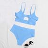 Damski modny top z dekoltem w kształcie litery U + majtki strój kąpielowy bikini