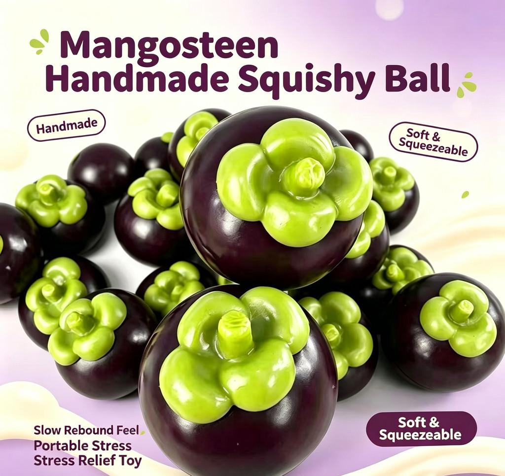 Crunchy Mangosteen Squishy Toy Building Block Filled Moldable Stress Ball Round Blocks Squeeze Fidget Toy Stress Relief Toy for Office Home Travel