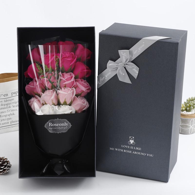 Kreatives 8. März Göttinnenfest Rosenseife Blumenstrauß Geschenkbox für Freund, Freundin, Ehefrau oder beste Freundin