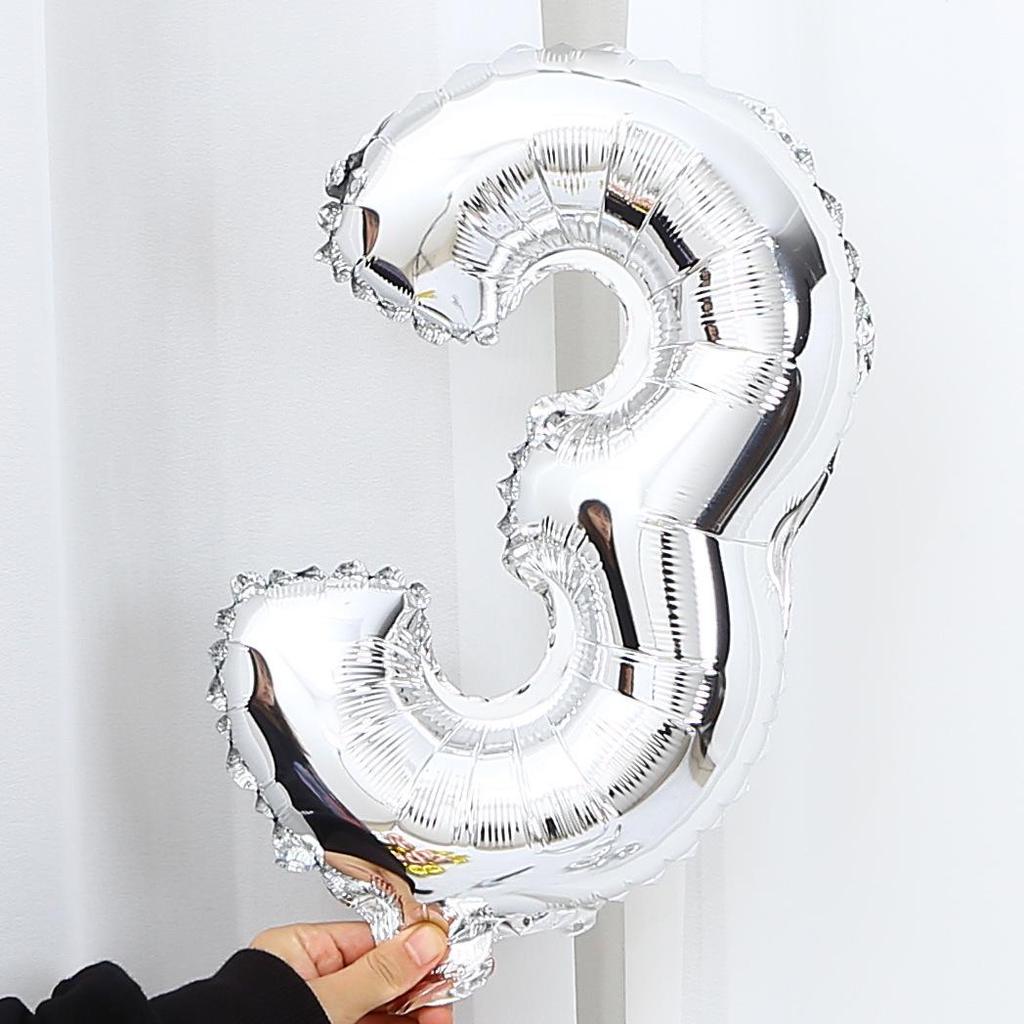 Silver & Gold 16-inch Number Balloons (0-9) - Popular Wedding Decoration & Street Vendor Item