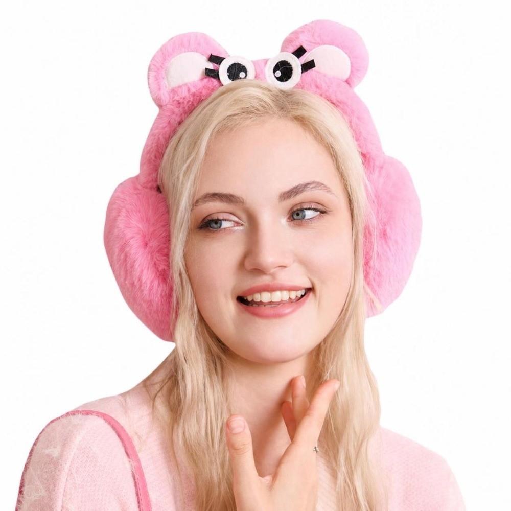 Soft Faux Fur Faux Fur Ear Warmers Elastic Headband Cartoon Ear Covers  For Women Girls