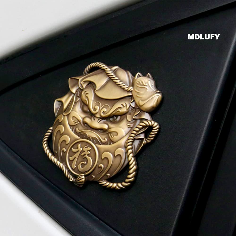 MDLUFY Car Emblem 3D Daruma Car Label Metal Car Sticker JDM Modified Vehicle Sign
