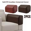 2 Peças Capa para Braço de Sofá Couro PU Elástico Protetor de Braço Macio Confortável Impermeável Resistente a Arranhões Capas de Poltrona