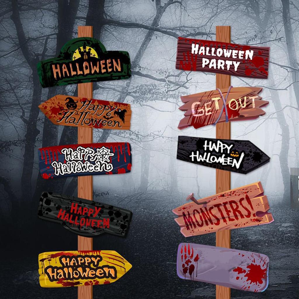 New Halloween Party Decor Welcome Sign Halloween Scary Themed Outdoor Yard Signs Decor Halloween Party Home Garden Decor