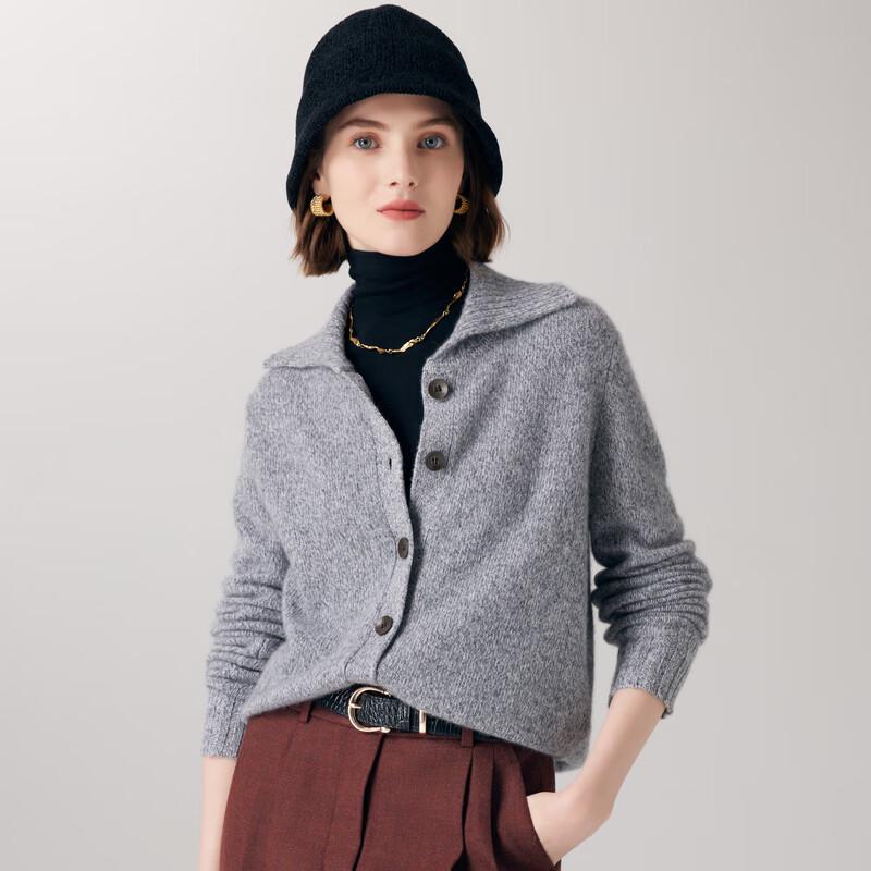 

PALUOPO Women s 100% Cashmere Thickened Knit Cardigan M (160/100)