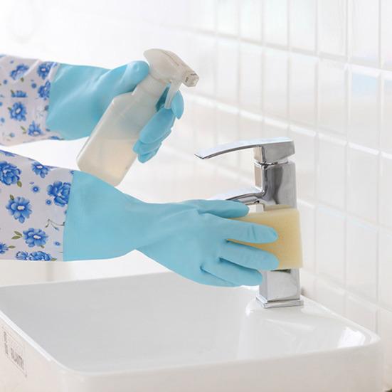 1 Pereche Mănuși Menaj Impermeabile Reutilizabile Rezistente la Rupere Mănuși cu Manșetă Lungă Mănuși Multifuncționale pentru Spălat Vase