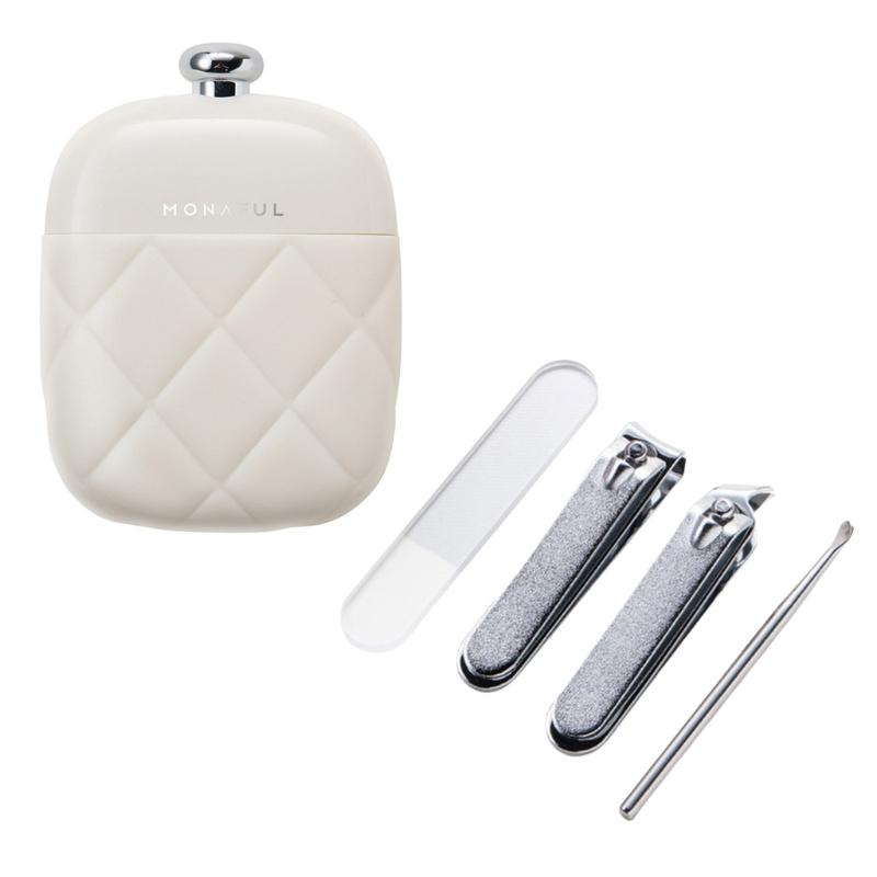 

4pcs French Nail Clippers Set High Quality Stainless Steel Durable Design for Home and Travel Use белый