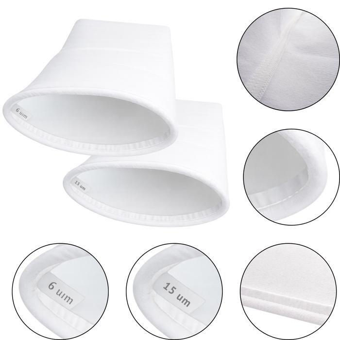 Pool Filter Bag [Lot 2] 6 Microns + 15 Microns Compatible Desjoyaux F15 PF180 PFI180 PFI181 PF250 58x33cm Ø21cm Phonillico®