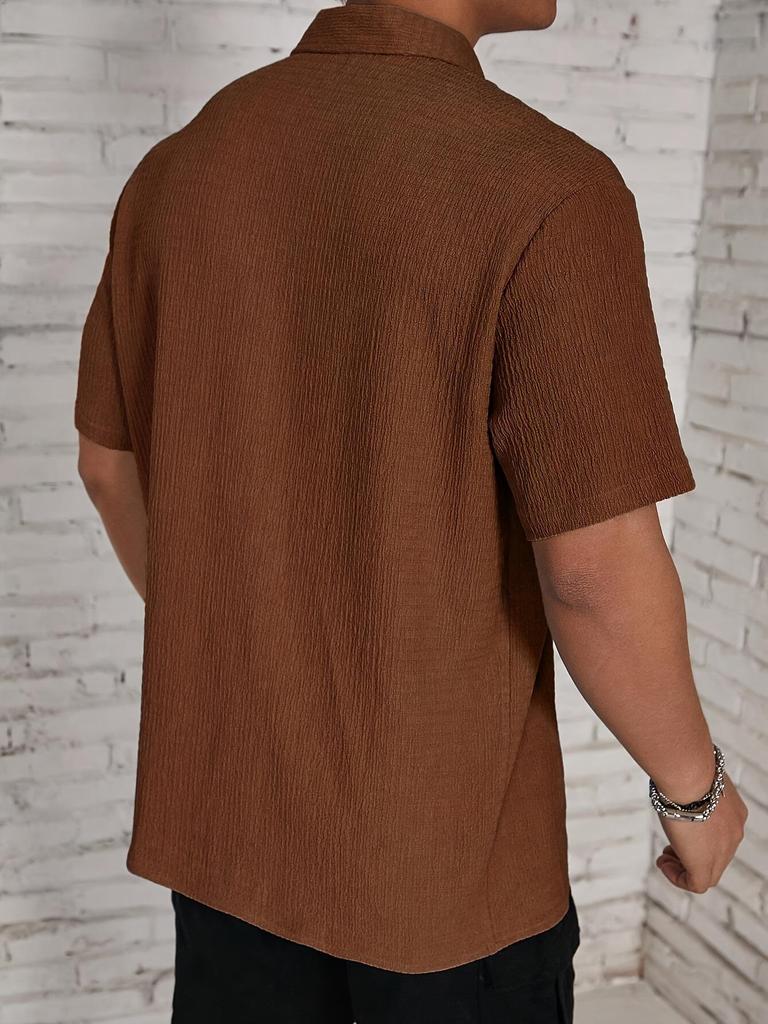 Men's Summer Solid Color Short Sleeve Shirt