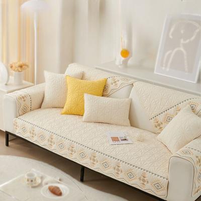 Sofa Cushion Fabric Ethnic Style Four Seasons Non-Slip Cotton Simple Modern Universal Backrest Towel Cover Thickened