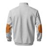 Men's Fleece Lined Color Block Zip Up Stand Collar Sweatshirt.