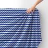 Royal Samt Stoff Polyester Zum Nähen - Motiv Blauer Zickzack