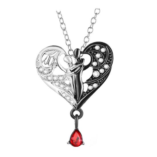 

Black White Angel Hugging Necklace Hypoallergenic Men Women Embrace Couple Pendant Necklace Jewelry Accessories Birthday Anniversary Gift