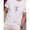 European Size T24-T240505-M Faith-Vertical 180G Men'S Short-Sleeved Print T-Shirt