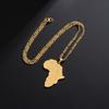 Edelstahl Afrika Karte Anhänger Halskette Schmuck Afrikanisches Symbol Halskette