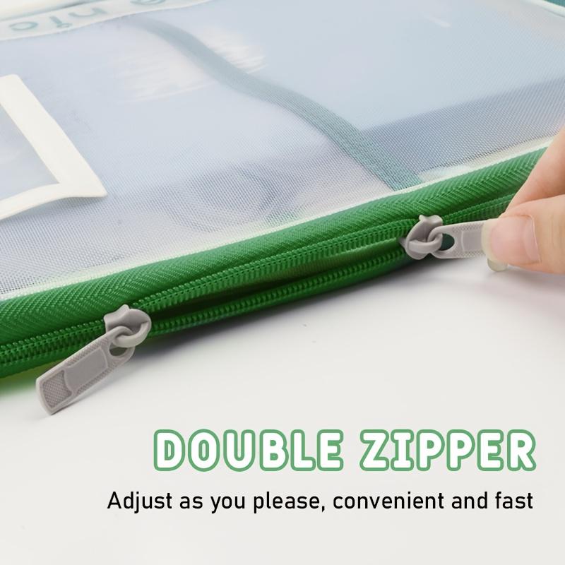 Gradient Mesh A4 File Folder, 4-layer Classified Storage, Portable with Handle, Ideal for Student and Office Use.