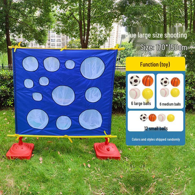 Sandbag Toss Target Net Set: Fabric Ball Toss Game for Kindergarten Sensory Training & Outdoor Play 12 Small Balls + 6 Medium Balls + 6 Large Balls