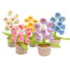 1pc Flower Potted Handmade Tabletop Ornament Elegant Crocheted Knitted 5 Colors Home Decor Artificial Flowers