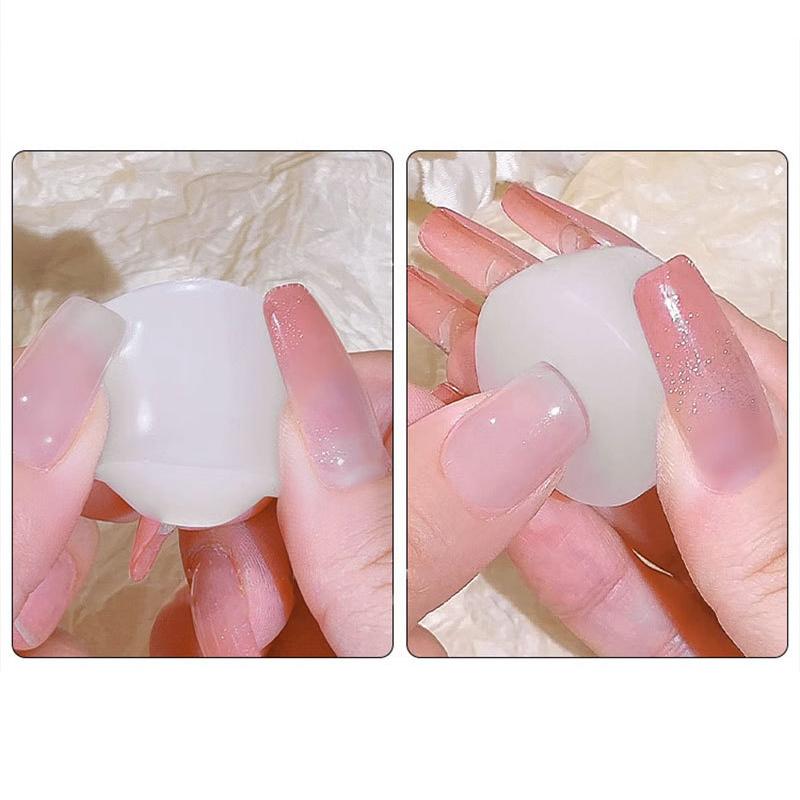 1Set Transparent Nail Art Silicone Stamping Stamper Scraper Image Plate Manicure Print Tool Diy With Cap Seal Printing Nail Tool