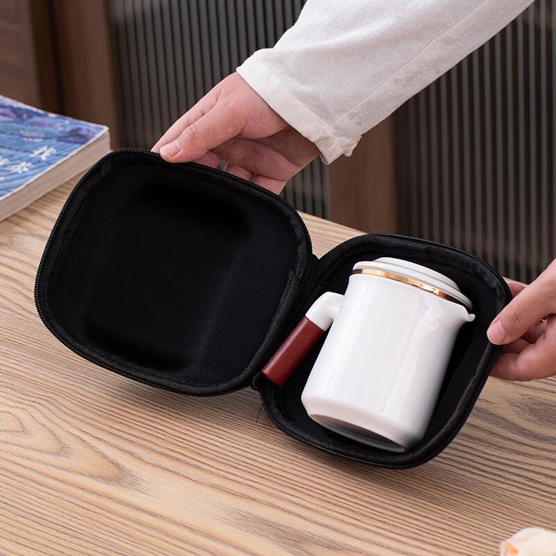 Sheep Fat Jade Portable Ceramic Travel Tea Set