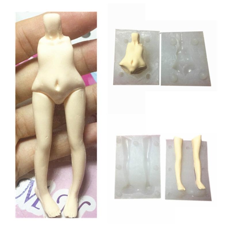 DIY Cake Decorating Baking Craft Mould Tool Silicone Fondant Molds Dolls Body Leg Model Aromatherapy Plasters Clay Molds