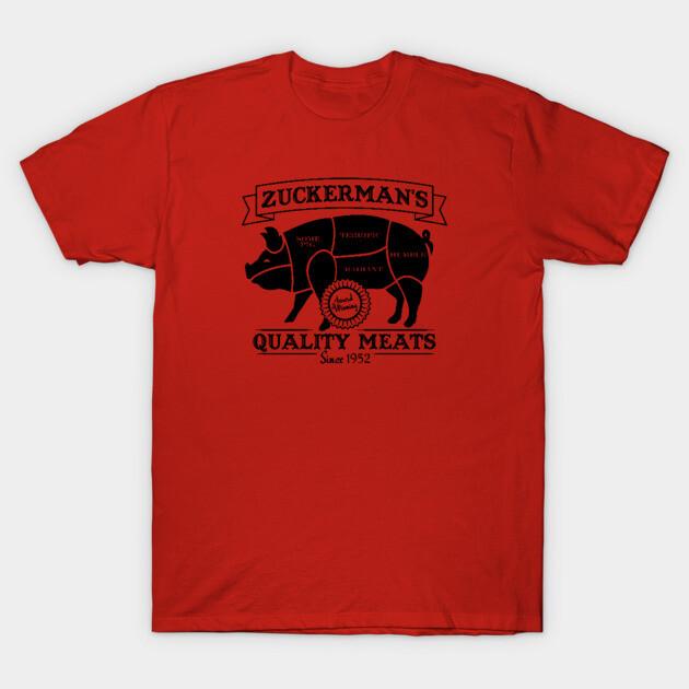 Asian Size Men Black Print T-shirt Some Pig No-Cut Print Cotton Tshirt