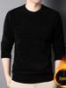 Chenille Men's Thick Knit Sweater - Round Neck, Warm Velvet, Casual Hoodie Pullover
