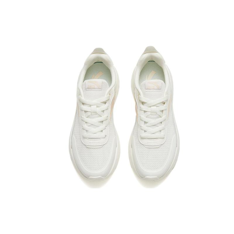 Anta Traveler GZ Anti Slip Wear Resistant Low Top Casual Shoes Women's White Green Brown Sneakers 122328816-1