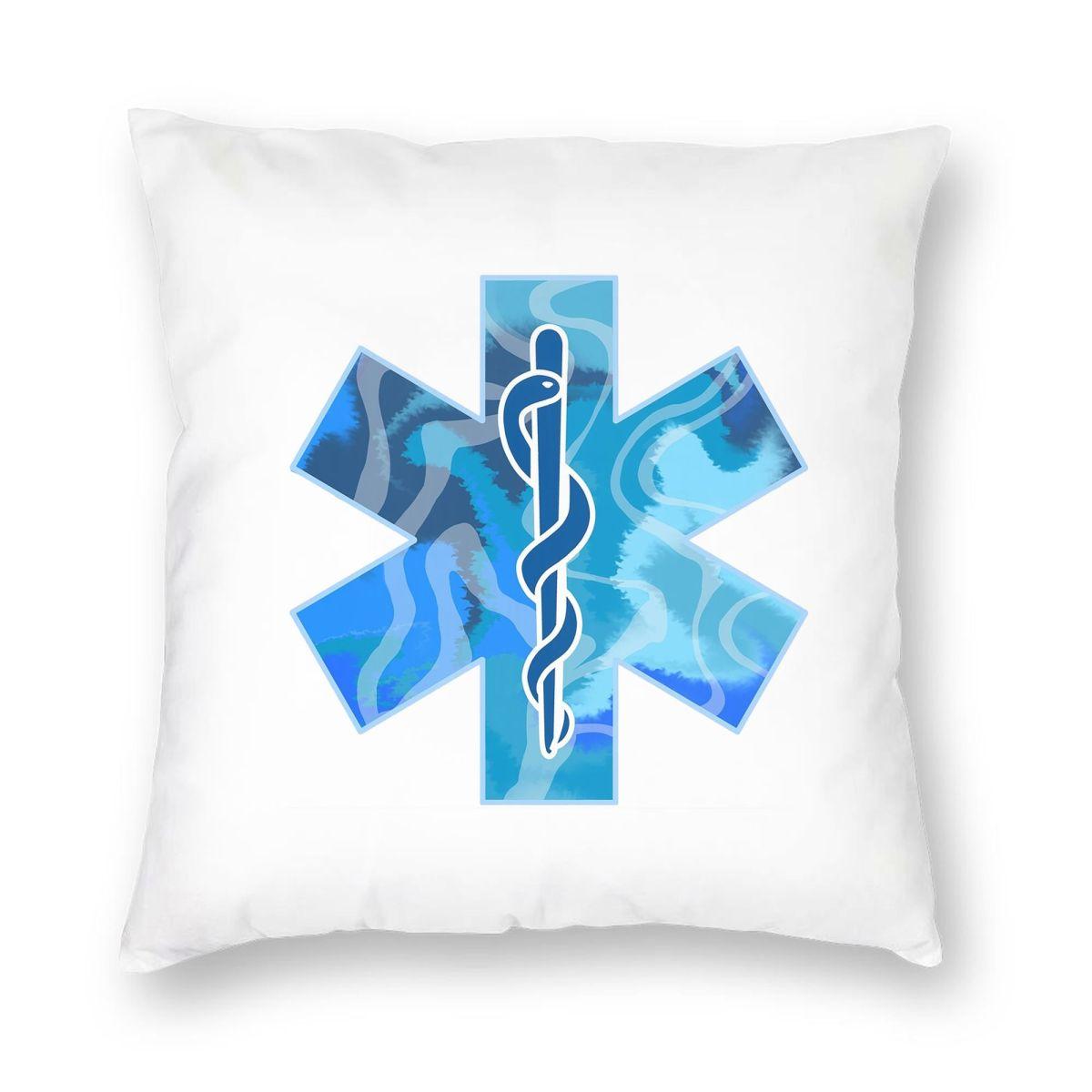 

Emt Star Of Life Emergency Medical Square Pillowcase Pillow Cover Cushion Throw Pillow for Home Sofa Living Room 12x12Inch