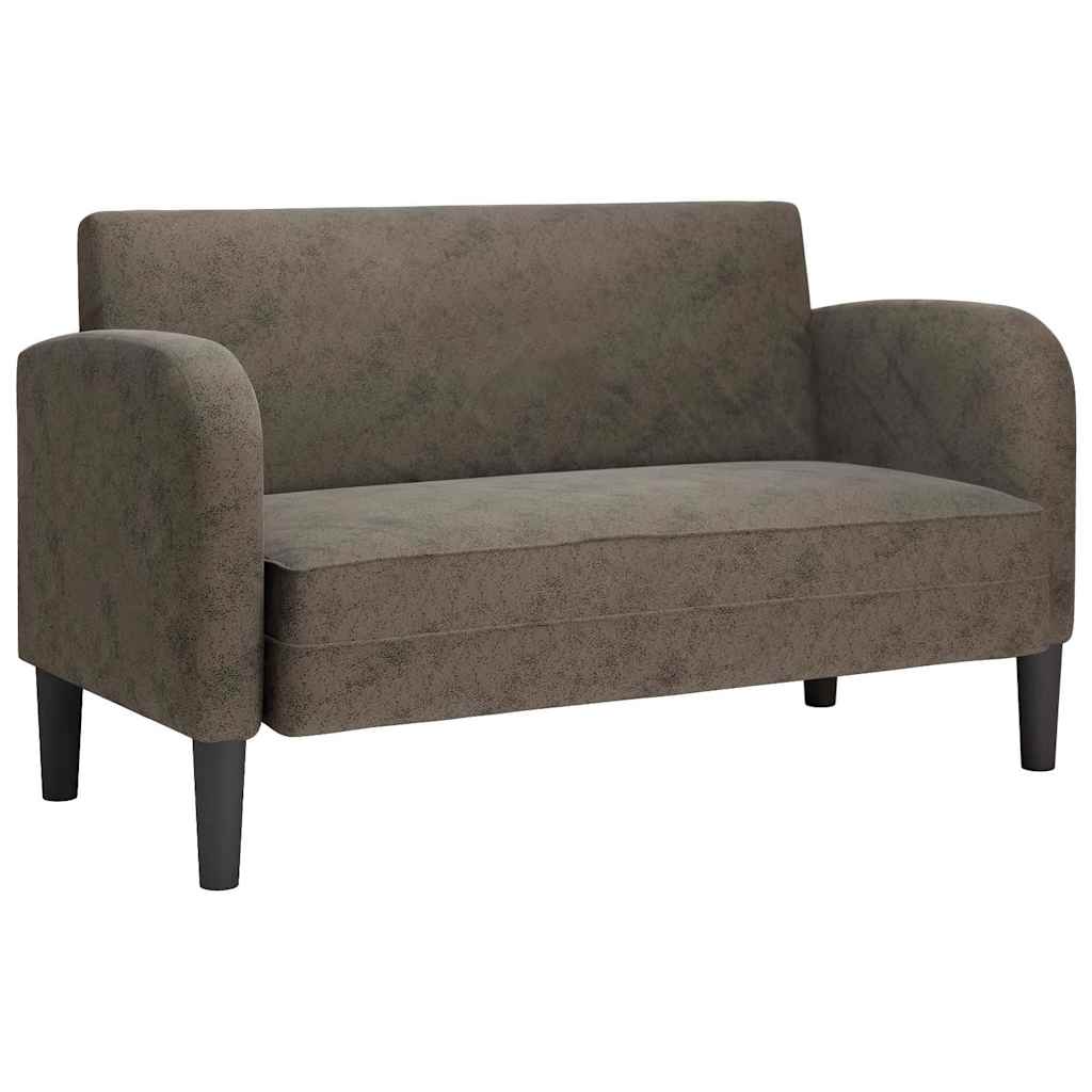 2 Seater Sofa Dark Grey 110 Cm Artificial Leather