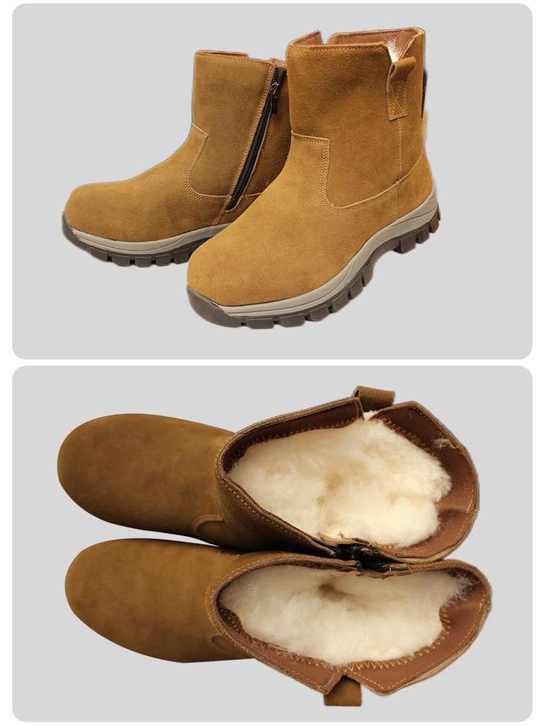 Men's Winter High-Top Outdoor Boots with Thick Fur Lining