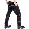 2025 Men's Hip Hop Rock Punk Gothic Pants Cotton Casual Pants Buckle Zip Chain Strap Trousers Men Streetwear Daily Cargo Pants