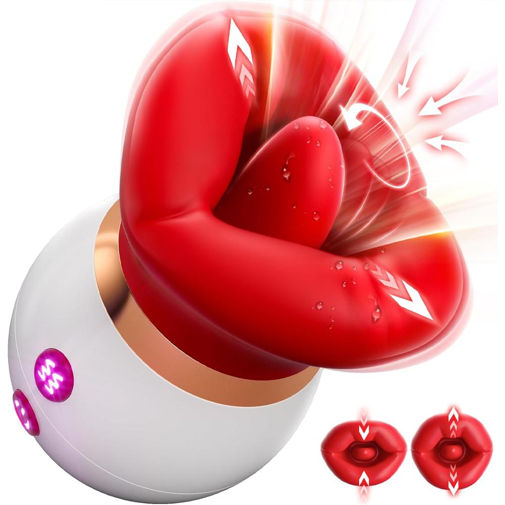 Rose-Vibrator Adult Sex Toys for Women Mouth Sucking Vibrators Tongue Licking Sucking Anal Clit Nipple Vibration Female Couples