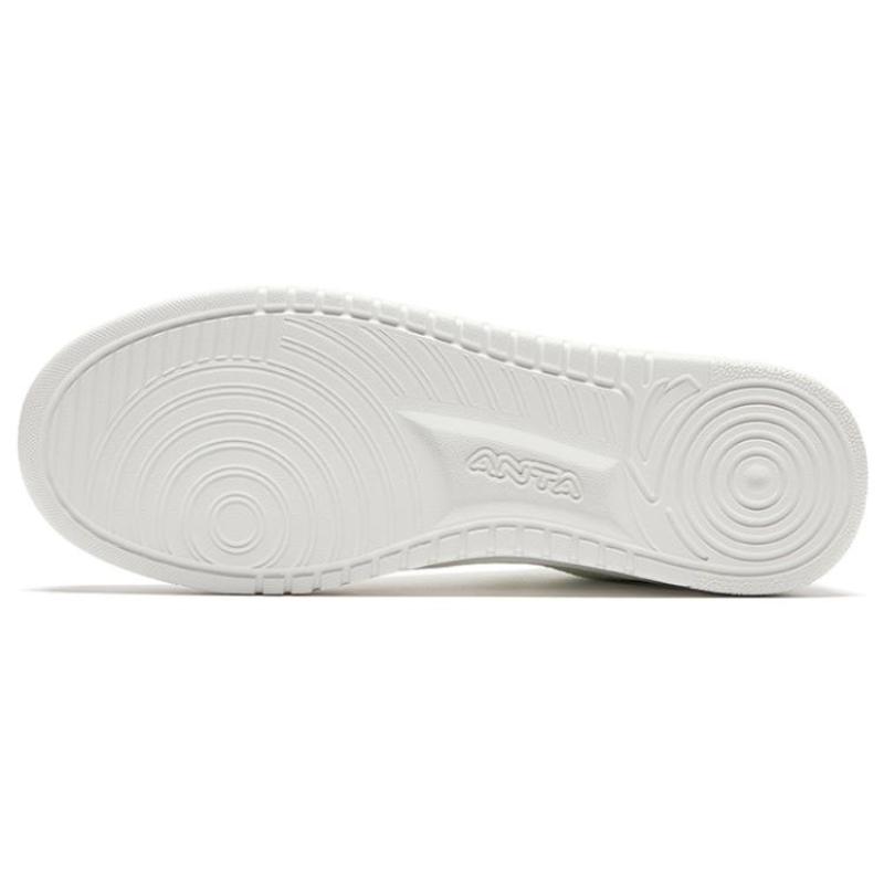Anta Relaxed Comfortable Slip Resistant Cushioning Low Top Skateboard Shoes Men's White Sneakers 912628011Q-2