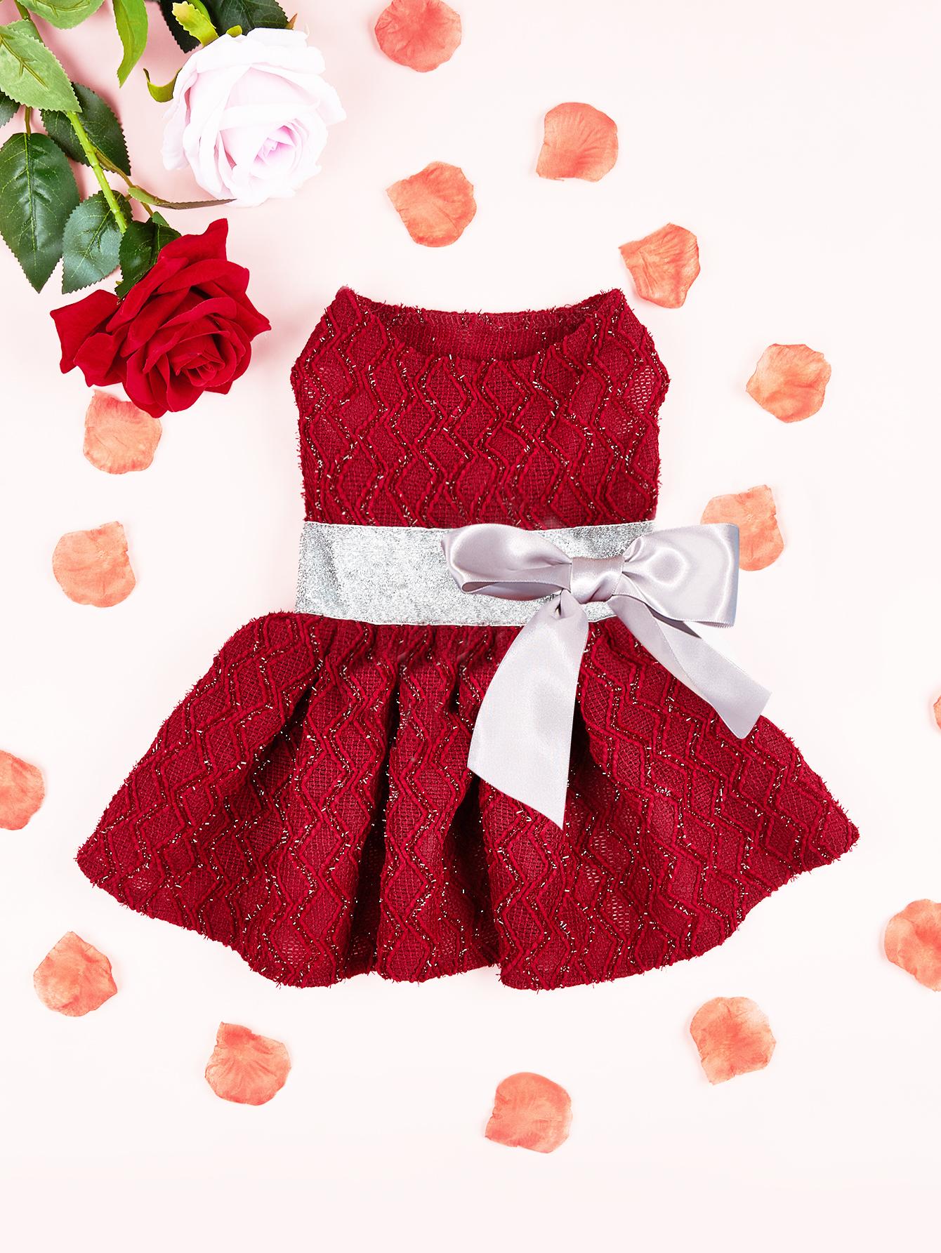

Dog TuTu Dress for Small Dogs Clothes Puppy Premium Princess Dress with Bow Party Doggie Pet Elegant Costume Apparel for Dogs XS（old） красный