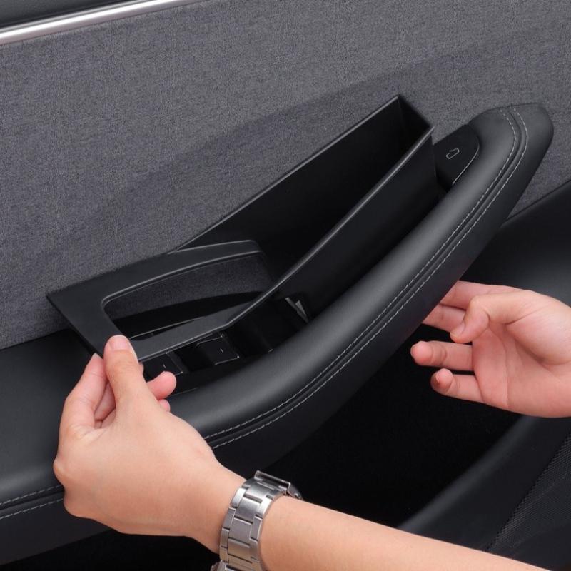 For Tesla Model Y Juniper 2025 Model 3+ Highland Car Door Handle Storage Box Inner Handle All-inclusive Organizer Container Tray