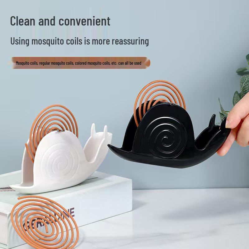 2024 Portable Snail Mosquito Coil Holder - Fireproof, Creative Classical Design for Ash Receptacle