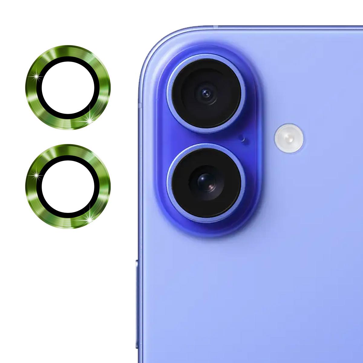 

ENKAY HAT PRINCE 1Set For iPhone 16/16 Plus Camera Lens Film High Alumina Silicon Glass Lens Protector O