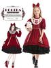 Pinse Clothing Spanish Lolita Halloween Princess Dress for Kids - Wine Red Loli Photography Costume