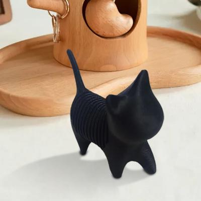 Stehend Frühling Katze Figurine Schwarz Weiß Kätzchen Statue Skulptur Stress Angst Relief Tier Spielzeug Desktop