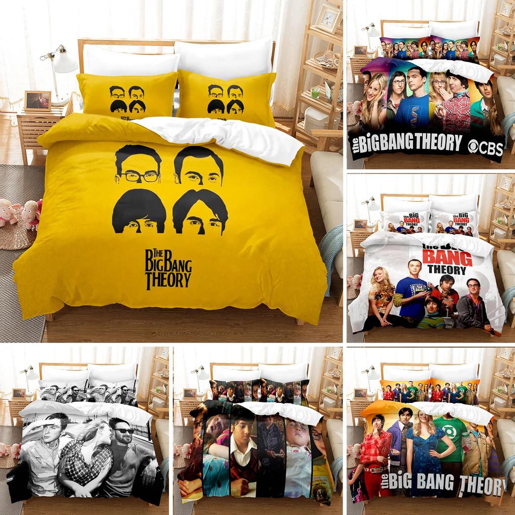 3D Printed Big Bang Theory Bedding Set TBBT Duvet Cover 3Pcs Cover Single Twin Quilt Bedclothes Cover Home Textile