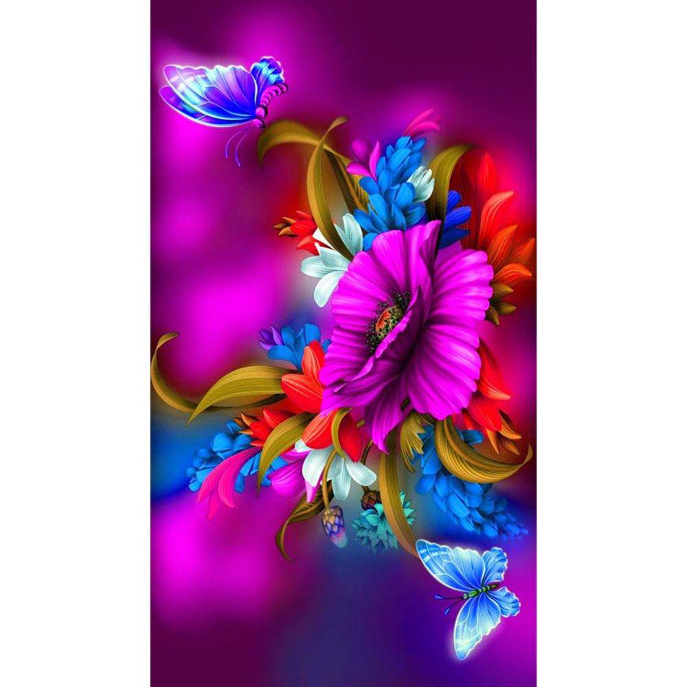 DIY Diamante Pintura Flor Patrón De Mosaico 5D Diamante Bordado Punto De Cruz Decoración Del Hogar Regalo De Año Nuevo